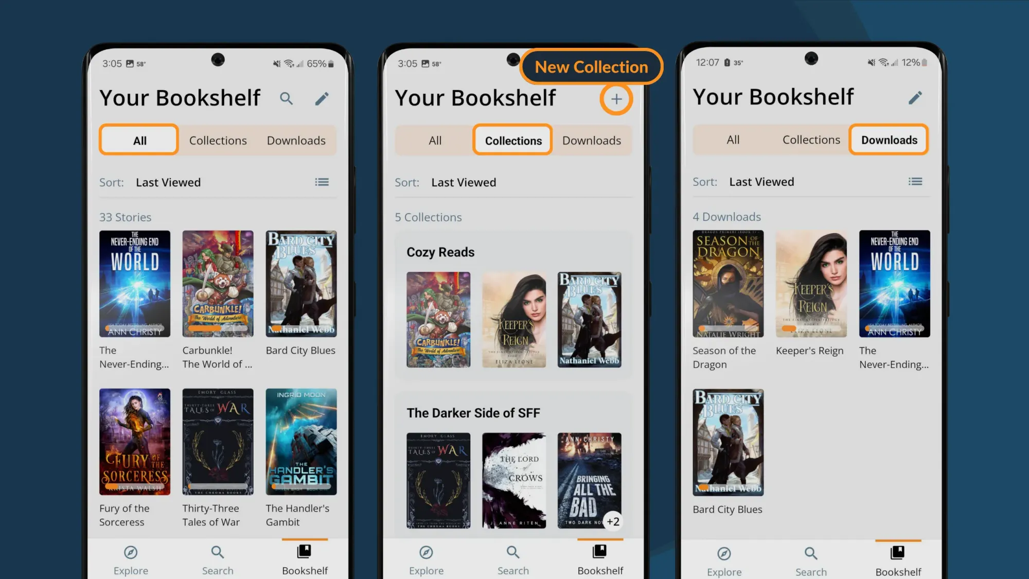 Bookshelves & Downloading Stories on the Campfire App