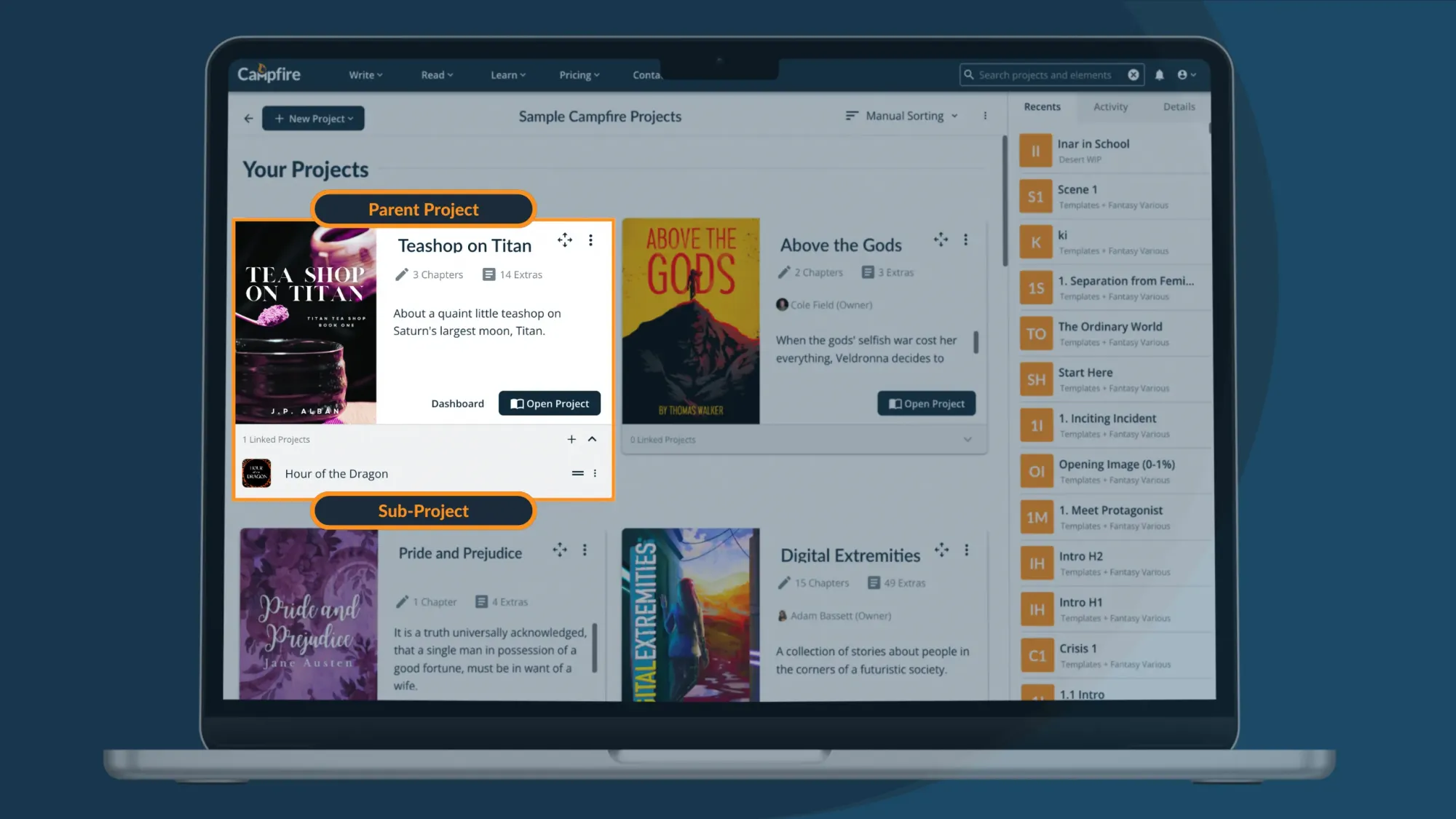 Linking projects in campfire
